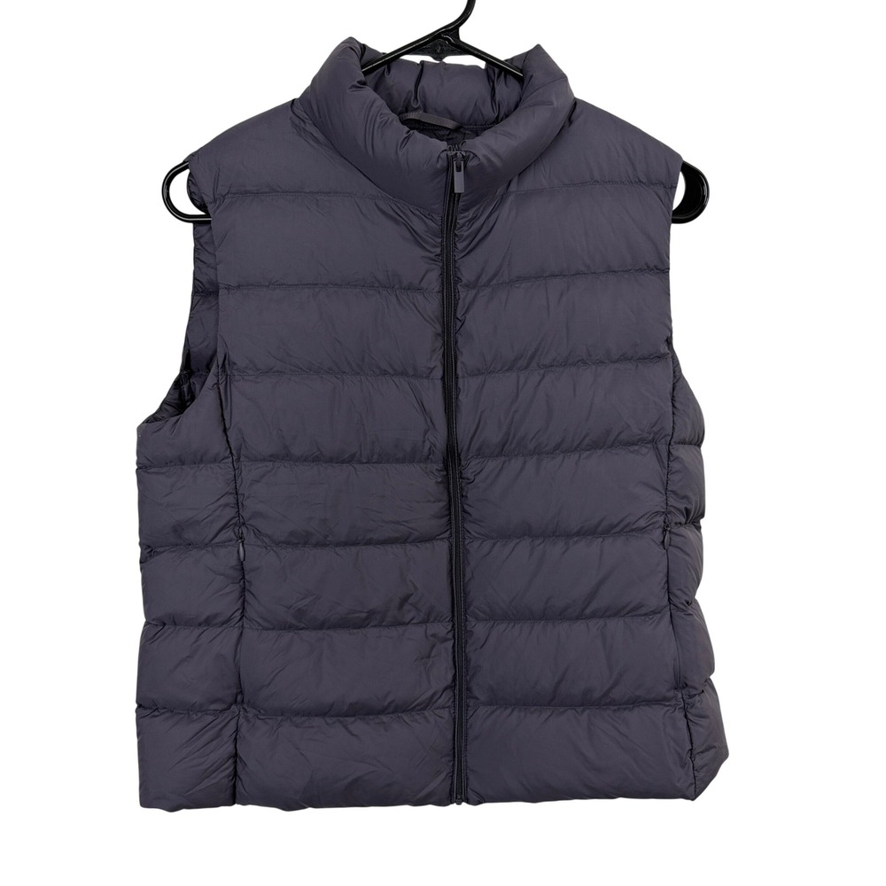 Uniqlo Ultra Light Down Vest Womens Small Grey Purple Puffer Sleeveless Jacket